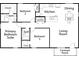 Detailed floor plan showcasing the layout of the bedrooms, bathrooms, kitchen, and living areas at 195 Linda St, Salisbury, NC 28146