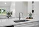 Bright, modern kitchen featuring a stainless steel sink, sleek white cabinets, and stylish decor at 195 Linda St, Salisbury, NC 28146