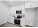 Modern kitchen features white cabinets, stainless steel appliances, and a stylish subway tile backsplash at 195 Linda St, Salisbury, NC 28146