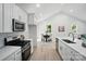 Spacious kitchen with stainless steel appliances, white cabinets, and eat in dining area for entertaining at 195 Linda St, Salisbury, NC 28146
