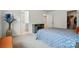 This bedroom features a bed with blue patterned bedding, neutral walls, and a decorative vase at 2018 Crooked Oak Ln, York, SC 29745