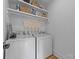 Convenient laundry room with washer, dryer, and ample storage on built-in shelves at 304 Keswick Ave, Charlotte, NC 28206