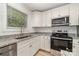 Close-up of a kitchen featuring stainless steel appliances and granite countertops at 312 Adams St, Salisbury, NC 28144