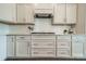 Kitchen features white cabinets, granite countertops, subway tile backsplash, and stainless appliances at 515 Lizzie Ln, Fort Mill, SC 29708