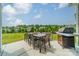 Outdoor patio area with modern dining set and barbecue grill, perfect for entertaining at 515 Lizzie Ln, Fort Mill, SC 29708