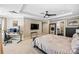 Bright bedroom featuring a work station, large windows, and ensuite bath at 520 E Martin Luther King Jr Blvd # 1002, Charlotte, NC 28202