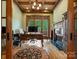 Inviting office with custom wood ceiling, fireplace, and beautiful outdoor views at 6742 Charlotte Hwy, York, SC 29745