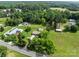 Beautiful aerial view showcasing a well-maintained rural property with outbuildings and green pastures at 9135 Stokes Ferry Rd, Salisbury, NC 28146