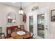 Eat-in kitchen area featuring pendant lighting and French doors leading to an outdoor space at 10405 Scotland Ave, Indian Land, SC 29707