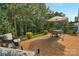 Cozy brick patio featuring comfortable seating and a dining area with an umbrella, perfect for outdoor relaxation at 10405 Scotland Ave, Indian Land, SC 29707