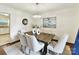 Elegant dining room with modern chandelier, dark hardwood floors and neutral decor at 1049 Regency Dr, Charlotte, NC 28211