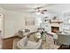 Inviting living room boasting a fireplace, hardwood floors, and neutral decor at 1049 Regency Dr, Charlotte, NC 28211