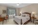 Charming bedroom with wood accents, a window with patterned curtains, and a bed providing a comfortable space at 10508 Old Wayside Rd, Charlotte, NC 28277
