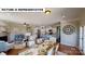 Open-concept dining area featuring a set table and a view into the kitchen and living room at 124 S Shayna Rd, Troutman, NC 28166