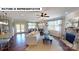 Inviting living room with a stone fireplace, wood floors, and a comfortable seating arrangement at 124 S Shayna Rd, Troutman, NC 28166