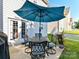 Enjoy outdoor dining with an umbrella-covered table and chairs, perfect for relaxation and entertainment at 1564 Trippett Nw St, Concord, NC 28027