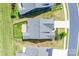 Overhead aerial view shows the home's layout, roof, landscaping, and surrounding yard at 1636 Red Leaf Dr, Fort Mill, SC 29715