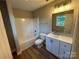 Well-lit bathroom with a modern vanity, tub-shower combination, and neutral color palette at 1820 Wendover Dr, Lancaster, SC 29720