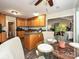The kitchen is open to the breakfast nook and features granite countertops and wood cabinets at 202 Cameron Dr, Kings Mountain, NC 28086