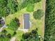 Bird's eye view of the home, revealing its position on a large, heavily wooded lot with a private driveway at 263 Fairway Cir, Rock Hill, SC 29730