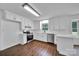Modern kitchen with stainless steel appliances, white cabinetry, and hardwood flooring at 263 Fairway Cir, Rock Hill, SC 29730