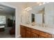 Bathroom featuring double sinks, a large vanity and a modern faucet at 3124 17Th Street Ne Ln, Hickory, NC 28601