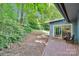 Back patio area featuring a brick patio and wooded backyard at 331 Glen Oaks Rd, Charlotte, NC 28270