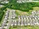 Overhead shot of a new neighborhood with orderly streets and green spaces in a community surrounded by mature trees at 3615 Slider Ter, Lancaster, SC 29720