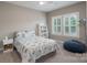 Bright bedroom features large windows, beanbag chair, and ceiling fan at 3666 Jacinta Ct, Tega Cay, SC 29708