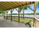 Covered back porch overlooking the beautiful lake, perfect for outdoor relaxation at 4920 Longfield St, Claremont, NC 28610