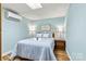 Cozy bedroom featuring blue walls and a comfortable queen-size bed at 4920 Longfield St, Claremont, NC 28610