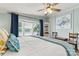Serene main bedroom featuring waterfront views, light mint walls, and comfortable furnishings at 4920 Longfield St, Claremont, NC 28610