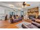Comfortable living room featuring a fireplace, hardwood floors and lots of natural light at 511 Apple Ln, Bessemer City, NC 28016