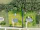 Aerial view showing property lines that is 0.70 acres and close to neighborhood homes and mature trees at 1274 Carpenter Springs Dr, Dallas, NC 28034
