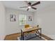 Office space with natural light, stylish desk and sleek hardwood floors at 1814 Brookdale Ave, Charlotte, NC 28210
