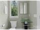 Modern powder room featuring a unique glass sink and a minimalist design at 188 Blarney Rd, Mooresville, NC 28117