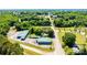Aerial view of a commercial property that has a lot of mature trees and street frontage at 3042 N Oxford St, Claremont, NC 28610