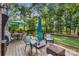 Relaxing deck area with comfortable seating, perfect for enjoying the serene backyard at 4389 Enchantment Cove Ln, Charlotte, NC 28216