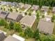 Overhead view of a house with a patio and trees in a residential neighborhood at 4935 Norman Park Pl, Clover, SC 29710
