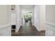 Hallway with hardwood floors and views into the living room at 4935 Norman Park Pl, Clover, SC 29710