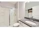 Bathroom featuring a glass-enclosed shower and a granite-topped vanity at 5957 Redwood Pine Rd, Concord, NC 28027