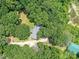 Aerial view of house nestled among lush trees, surrounded by nature at 615 Hawley Rd, McConnells, SC 29726
