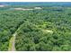 Vast aerial shot revealing lush wooded acreage featuring a nearby waterway offering peaceful surroundings at 615 Hawley Rd, McConnells, SC 29726