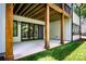 Outdoor patio features wooden beams, glass sliding doors, and plenty of room at 7703 Juniper Ln, Denver, NC 28037
