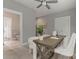 Bedroom with a ceiling fan, a work desk, and a Murphy bed at 859 Academy St, Charlotte, NC 28205