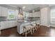 Modern kitchen featuring a granite island with bar seating, pendant lighting, and stainless steel appliances at 859 Academy St, Charlotte, NC 28205
