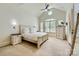 Bright bedroom with vaulted ceilings, large windows, and custom nightstands at 1056 James Madison Dr, Matthews, NC 28104