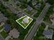 Aerial view of the property highlighting its location, mature trees, and proximity to neighborhood streets at 1705 Townsend Ln, Rock Hill, SC 29730