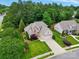 Beautiful aerial view showcases the property with a lush lawn, mature trees, and two-car garage in a suburban neighborhood at 1705 Townsend Ln, Rock Hill, SC 29730