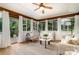 Cozy sunroom with plank flooring, ceiling fan, and lots of natural light at 2504 Korbel Ct, Waxhaw, NC 28173